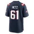 NE.Patriots #61 Lorenz Metz Navy Team Game Football jersey Fedasgoge