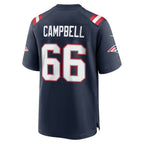 NE.Patriots #66 Will Campbell Navy Team Game Jersey Fedasgoge
