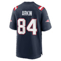 NE.Patriots #84 Tanner Arkin Navy Team Game Football jersey Fedasgoge