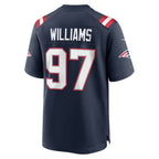 NE.Patriots #97 Milton Williams Navy Team Game Jersey Fedasgoge