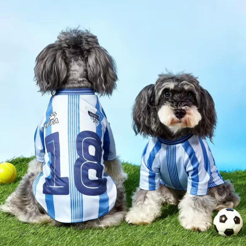 NO.18Mesh Breathable Dog Clothes Schnauzer Teddy Sport Large Dog Jersey Basketball Clothing Puppy T-Shirts Summer Pet Cat Shirts