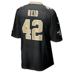 NO.Saints #42 Mike Reid Black Fedasgoge Team Game Jersey