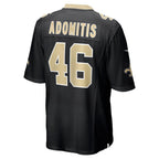 NO.Saints #46 Cal Adomitis Black Team Game Jersey Fedasgoge