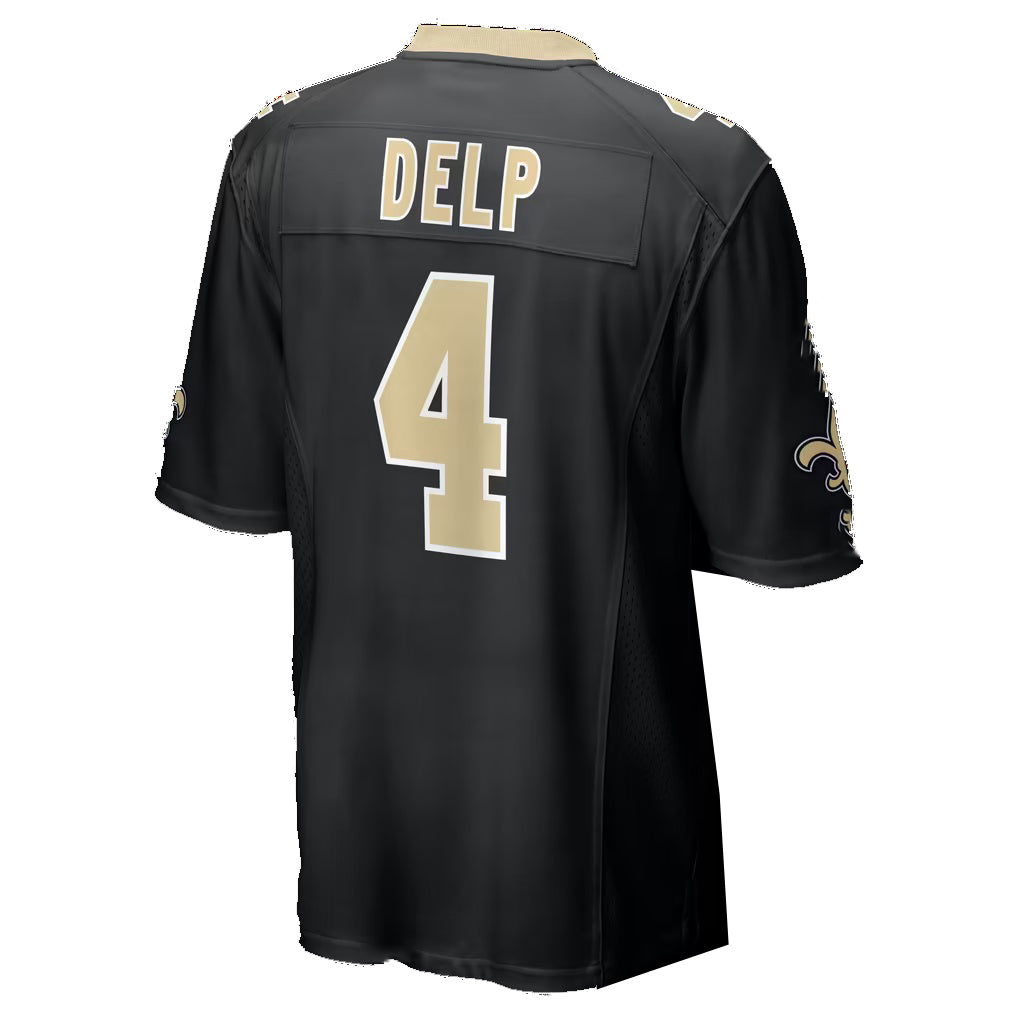 NO.Saints #4 Oscar Delp Black Team Game Football jersey Fedasgoge