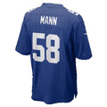 NY.Giants #58 Ben Mann Royal Team Game Football jersey Fedasgoge