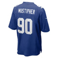 NY.Giants #90 PJ Mustipher Royal Team Game Jersey Fedasgoge