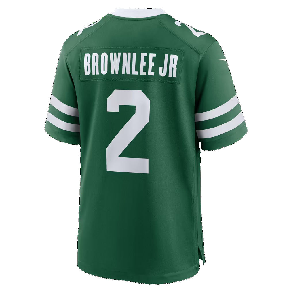 NY.Jets #2 Jarvis Brownlee Jr. Legacy Green Team Game Football jersey Fedasgoge