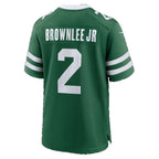 NY.Jets #2 Jarvis Brownlee Jr. Legacy Green Team Game Football jersey Fedasgoge