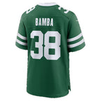NY.Jets #38 Mory Bamba Legacy Green Fedasgoge Team Game Jersey