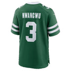 NY.Jets #3 Kene Nwangwu Legacy Green Team Game Football jersey Fedasgoge