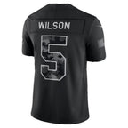 NY.Jets #5 Garrett Wilson Black 2026 Salute to Service Stitched Limited Football jersey Fedasgoge