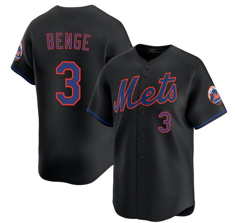 New York Mets #3 Carson Benge 2026 Black Limited Stitched Jersey Fedasgoge