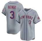 New York Mets #3 Carson Benge 2026 Gray Limited Stitched Jersey Fedasgoge