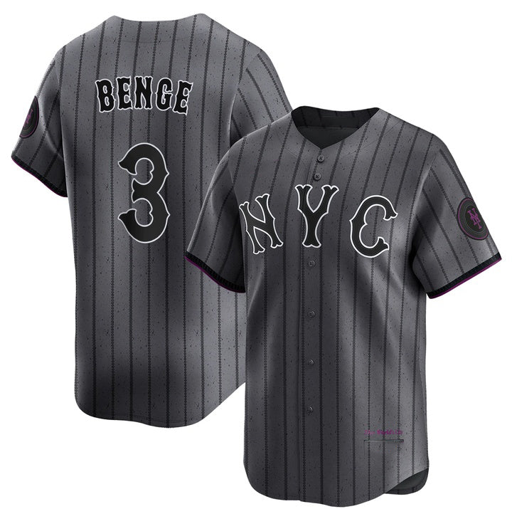 New York Mets #3 Carson Benge Navy City Connect Stitched Jersey Fedasgoge