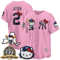 New York Yankees #2 Derek Jeter Pink Fedasgoge Meow KT 2026 Vapor Limited All Stitched Jersey