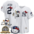 New York Yankees #2 Derek Jeter Stripes White Fedasgoge Meow KT 2026 Vapor Limited All Stitched Jersey