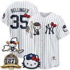 New York Yankees #35 Cody Bellinger Stripes White Fedasgoge Meow KT 2026 Vapor Limited All Stitched Jersey