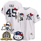 New York Yankees #45 Gerrit Cole Stripes White Fedasgoge Meow KT 2026 Vapor Limited All Stitched Jersey 2