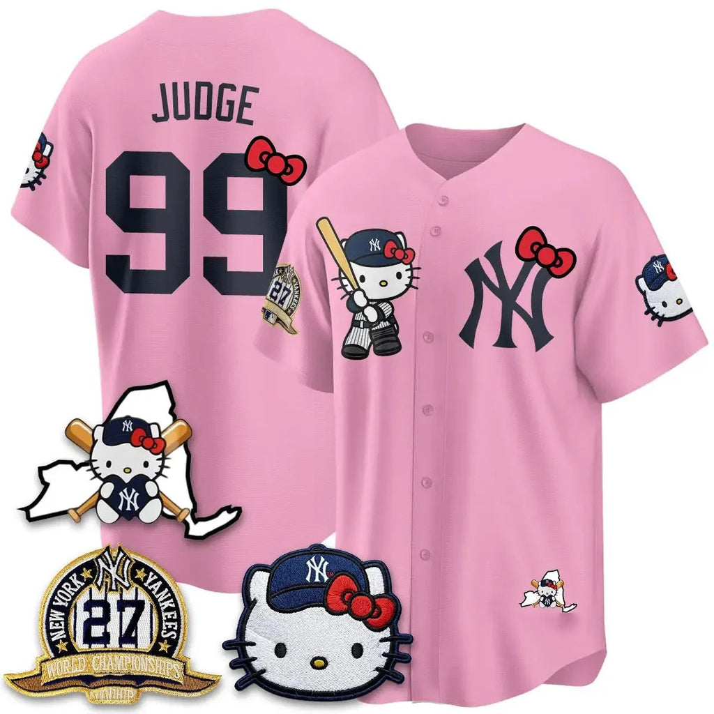 New York Yankees #99 Aaron Judge Pink Fedasgoge Meow KT 2026 Vapor Limited All Stitched Jersey