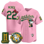 Oakland Athletics #22 Jeff McNeil Pink Fedasgoge Meow KT 2026 Vapor Limited Stitched Jersey