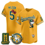 Oakland Athletics #5 Jacob Wilson Gold Fedasgoge Meow KT 2026 Vapor Limited Stitched Jersey