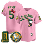 Oakland Athletics #5 Jacob Wilson Pink Fedasgoge Meow KT 2026 Vapor Limited Stitched Jersey