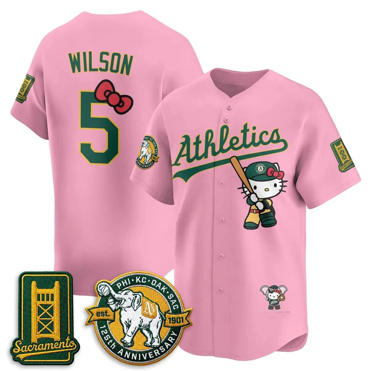 Oakland Athletics #5 Jacob Wilson Pink Fedasgoge Meow KT 2026 Vapor Limited Stitched Jersey