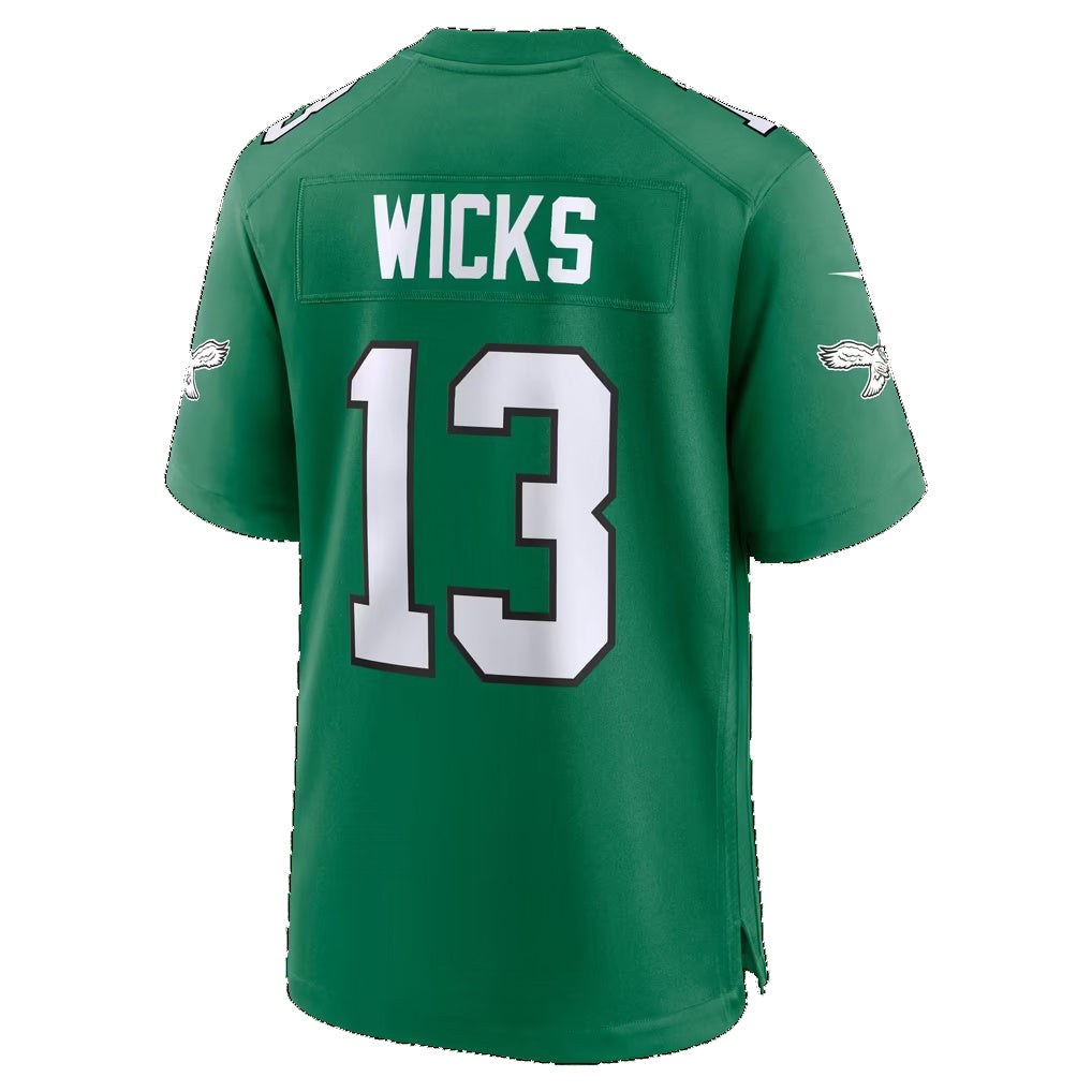 P.Eagles #13 Dontayvion Wicks Kelly Green Alternate Game Football jersey Fedasgoge