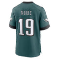 P.Eagles #19 Elijah Moore Midnight Green Team Game Football jersey Fedasgoge