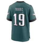 P.Eagles #19 Elijah Moore Midnight Green Team Game Football jersey Fedasgoge