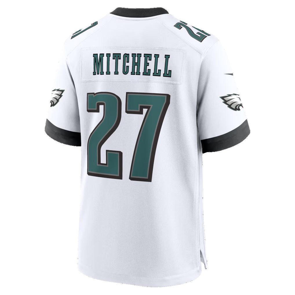 P.Eagles #27 Quinyon Mitchell White Game Jersey Fedasgoge