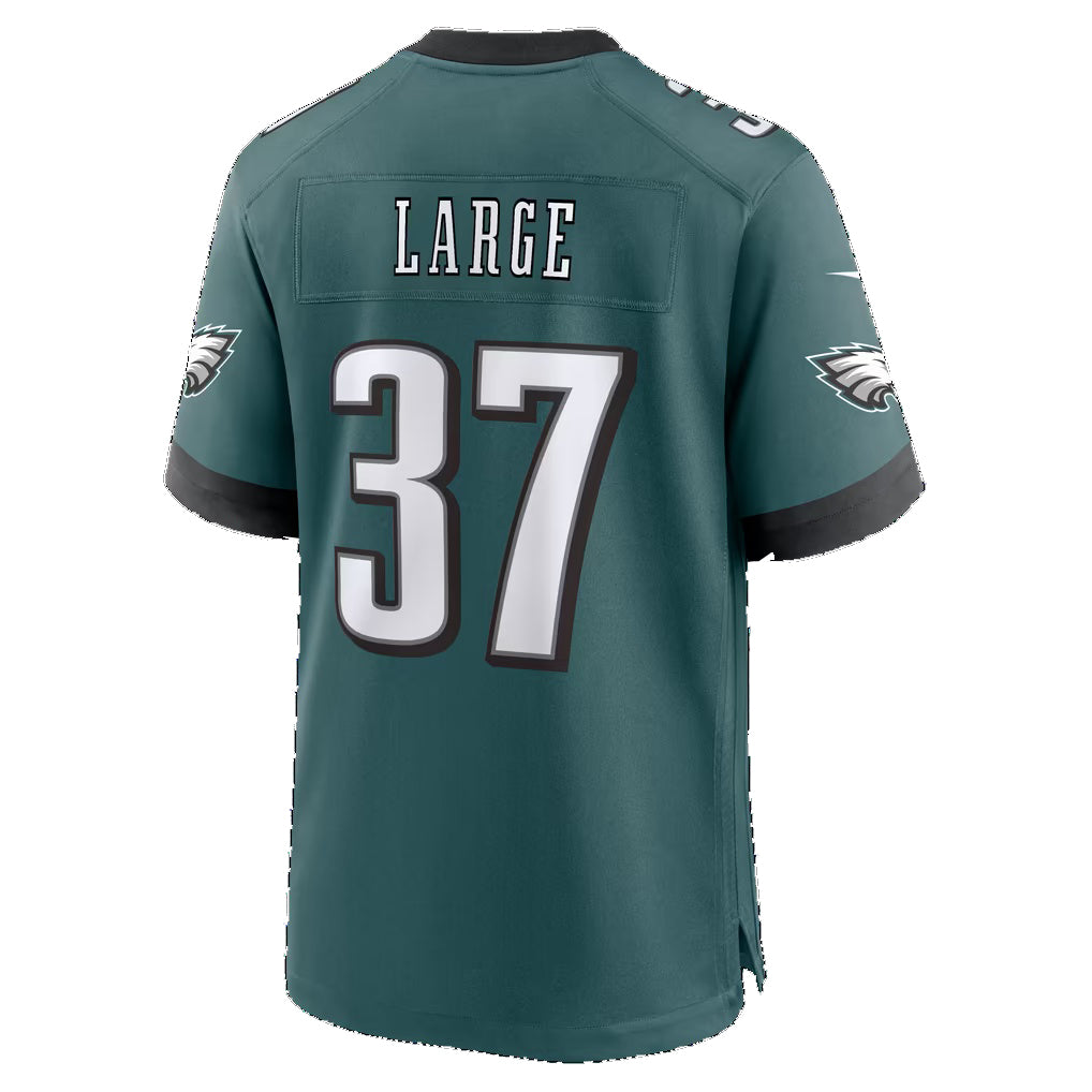 P.Eagles #37 Tucker Large Midnight Green Team Game Football jersey Fedasgoge