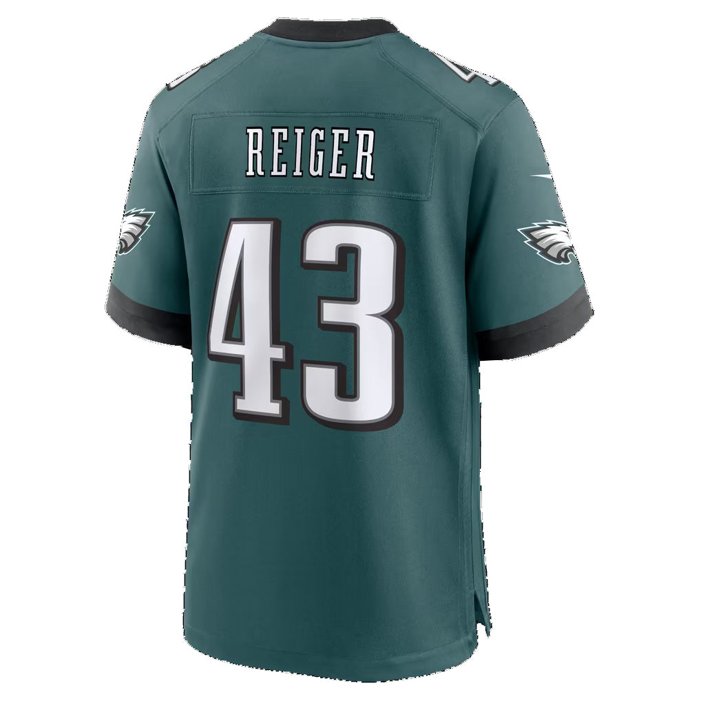 P.Eagles #43 Mason Reiger Midnight Green Team Game Football jersey Fedasgoge