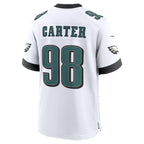 P.Eagles #98 Jalen Carter White Game Jersey Fedasgoge
