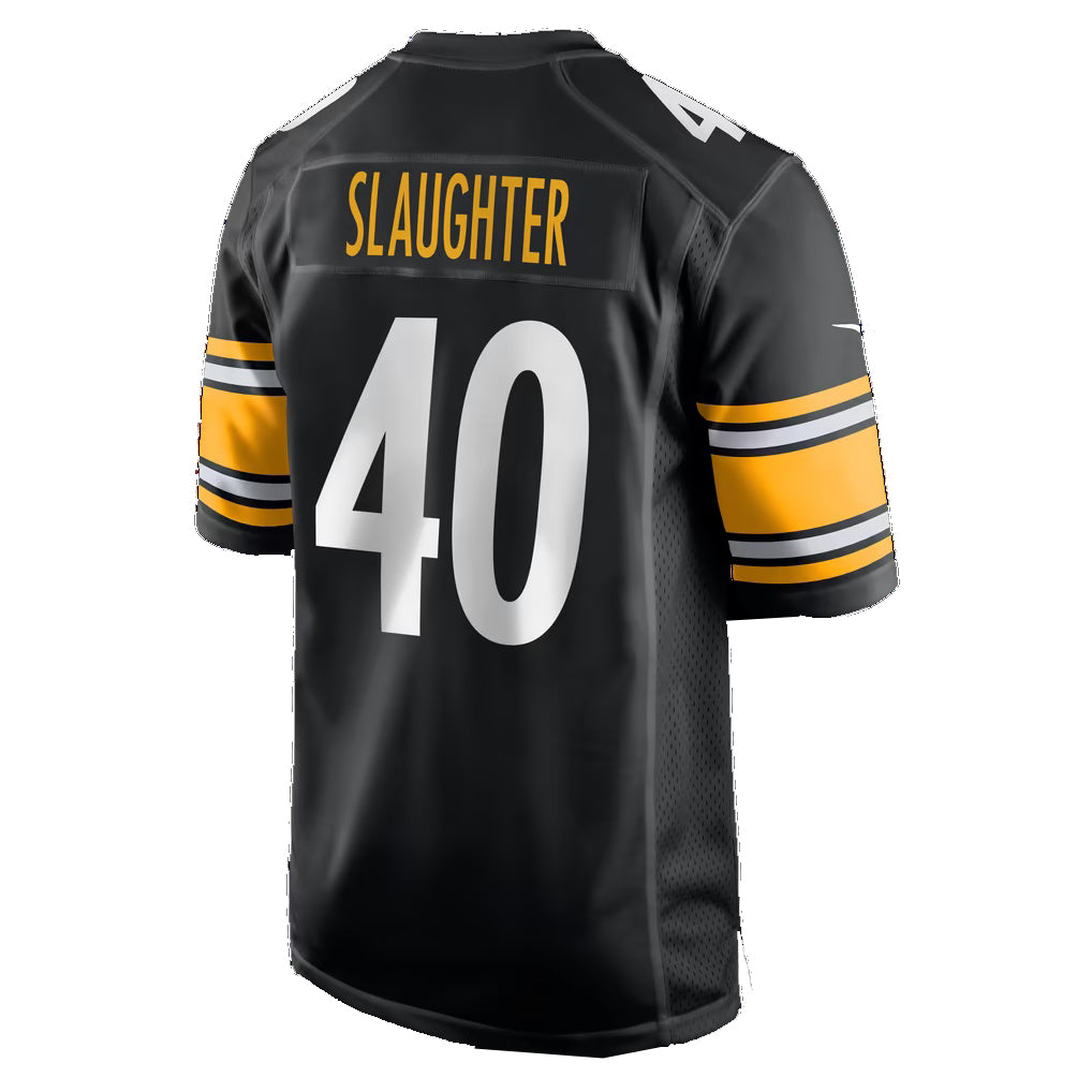 P.Steelers #40 Doneiko Slaughter Black Team Game Football jersey Fedasgoge