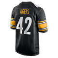 P.Steelers #42 Car'lin Vigers Black Team Game Football jersey Fedasgoge