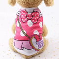 Pet Dog Clothes Cartoon Clothing Puppy Dogs Soft Vests Summer Shirt Casual T-Shirt for Small Pet Supplies - Pink