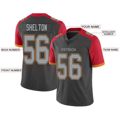 Custom Football Jerseys Team Player or Personalized Design Your Own Name for Men's Women's Youth Jerseys Red