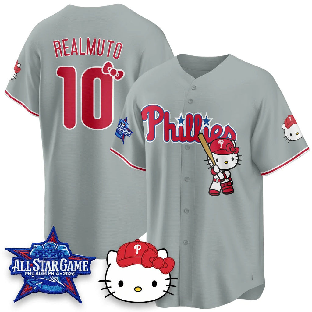 Philadelphia Phillies #10 J.T. Realmuto Gray Fedasgoge Meow KT Vapor Limited V2 Stitched Jersey