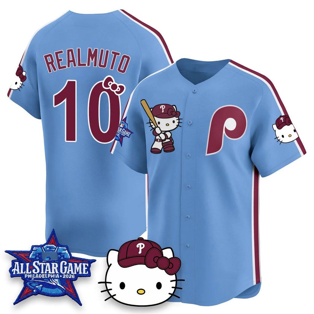 Philadelphia Phillies #10 J.T. Realmuto Light Blue Fedasgoge Meow KT Vapor Limited V2 Stitched Jersey