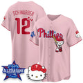Philadelphia Phillies #12 Kyle Schwarbe Pink Fedasgoge Meow KT Vapor Limited V2 Stitched Jersey