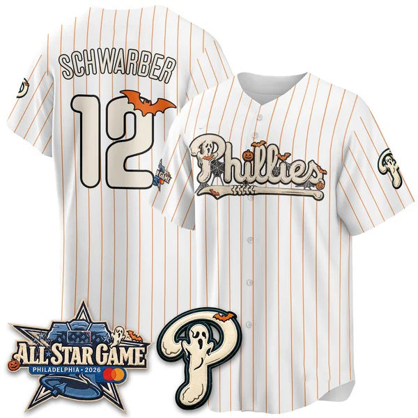 Philadelphia Phillies #12 Kyle Schwarbe White Fedasgoge Halloween 2026 Vapor Limited Stitched Jerseys