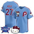 Philadelphia Phillies #27 Aaron Nola Light Blue Fedasgoge Meow KT Vapor Limited V2 Stitched Jersey