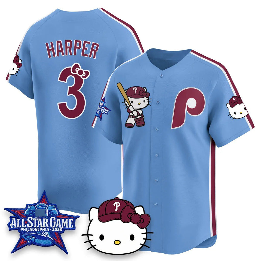 Philadelphia Phillies #3 Bryce Harper Light Blue Fedasgoge Meow KT Vapor Limited V2 Stitched Jersey