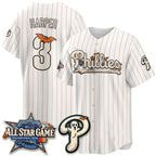 Philadelphia Phillies #3 Bryce Harper White Fedasgoge Halloween 2026 Vapor Limited Stitched Jerseys