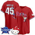 Philadelphia Phillies #45 Zack Wheeler Red Fedasgoge Meow KT Vapor Limited V2 Stitched Jersey