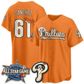 Philadelphia Phillies #61 Cristopher S¨¢nchez Orange Fedasgoge Halloween 2026 Vapor Limited Stitched Jersey