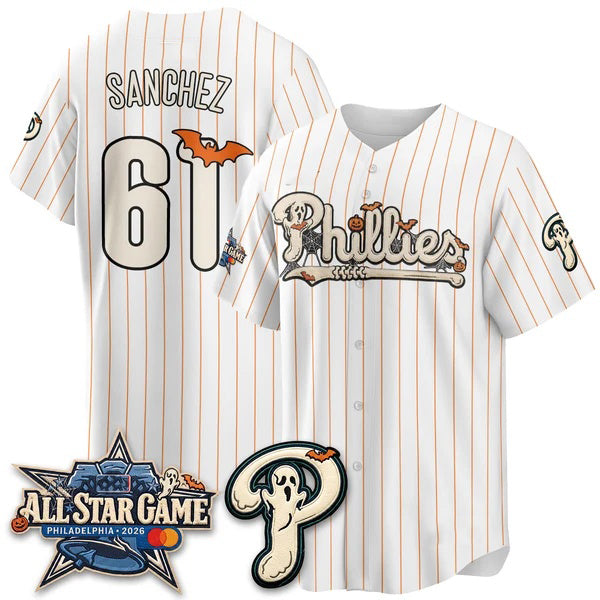 Philadelphia Phillies #61 Cristopher S¨¢nchez White Fedasgoge Halloween 2026 Vapor Limited Stitched Jerseys