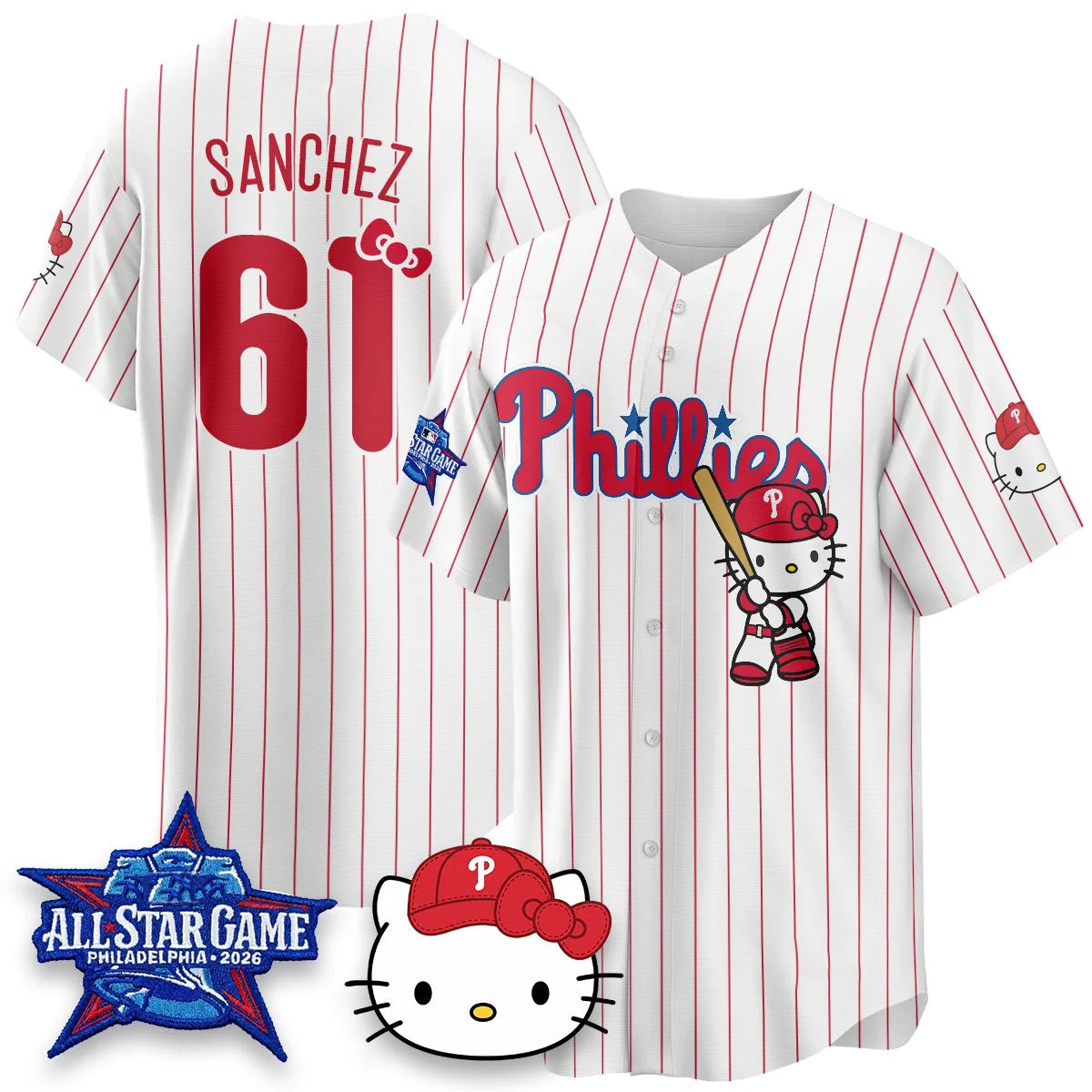 Philadelphia Phillies #61 Cristopher S¨¢nchez White Fedasgoge Meow KT Vapor Limited V2 Stitched Jersey