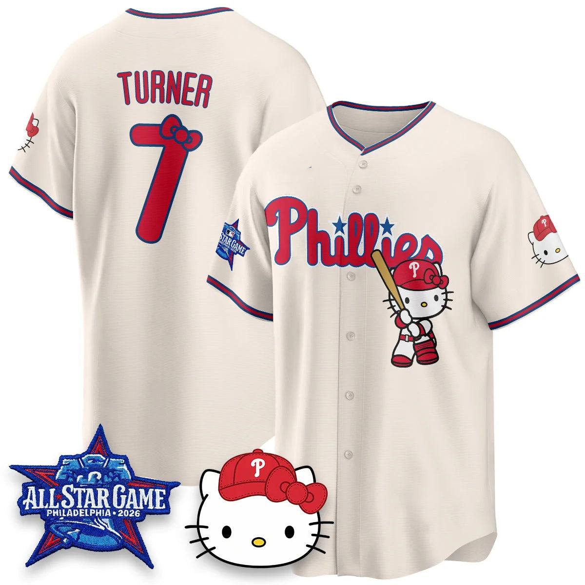 Philadelphia Phillies #7 Trea Turner Cream Fedasgoge Meow KT Vapor Limited V2 Stitched Jersey
